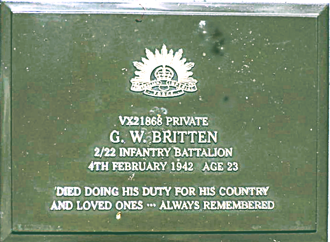 Virtual War Memorial | George William BRITTEN